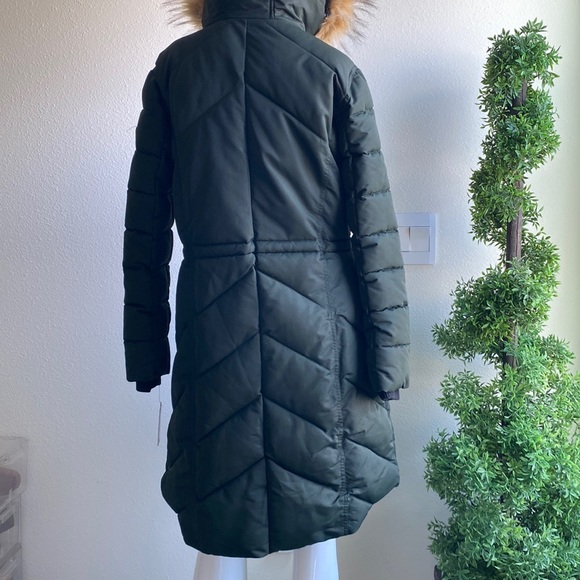 Guess Olive Green Puffer Parka Coat - Picture 5 of 15